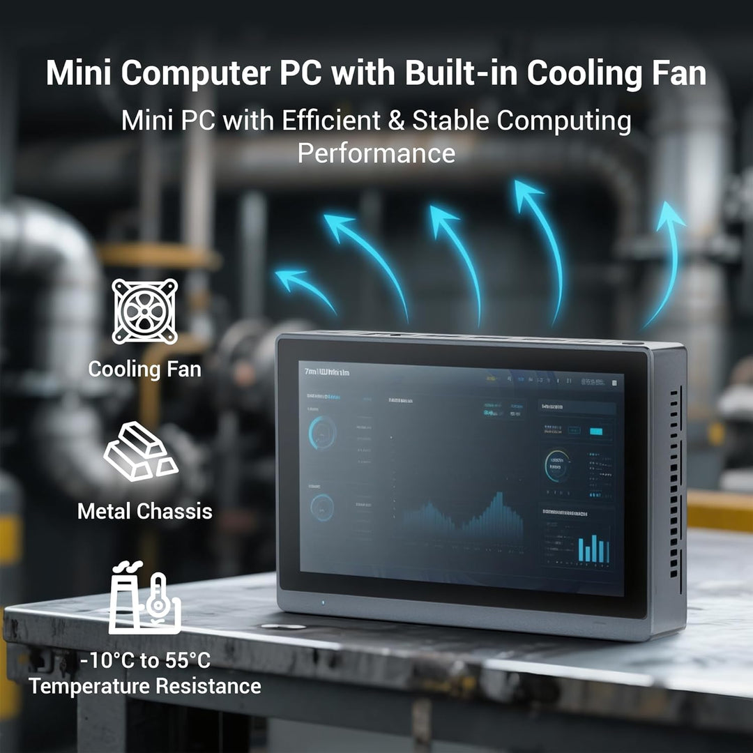 Mini Computer PC Mini Computer Deko mit Touchscreen Display 5,5 Zoll, Mini-pc Desktop Celeron N5095
