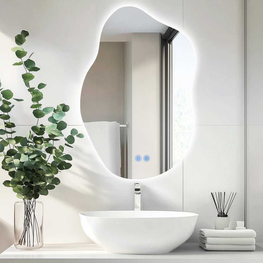 Trintion LED Badspiegel mit Beleuchtung Badezimmer Wandspiegel Badezimmerspiegel Anti-Beschlag mit T