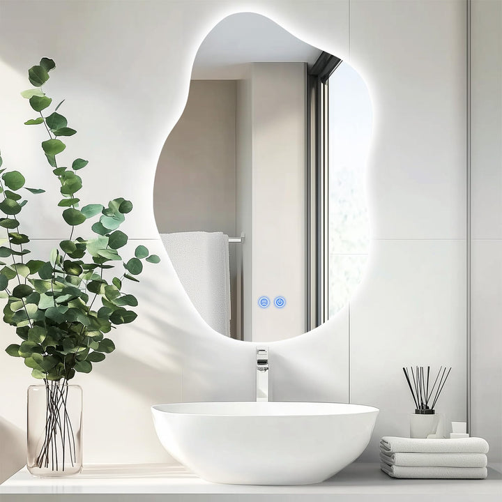Trintion LED Badspiegel mit Beleuchtung Badezimmer Wandspiegel Badezimmerspiegel Anti-Beschlag mit T