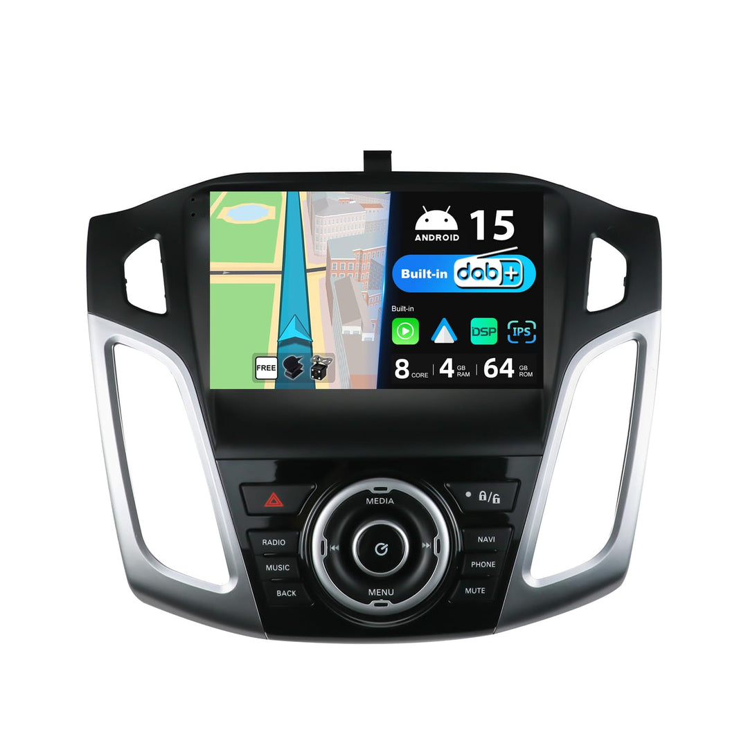 [Eingebaut DAB] - Android 15 IPS Autoradio für Ford Focus (2012-2017) - Kabellos Carplay/Android Aut