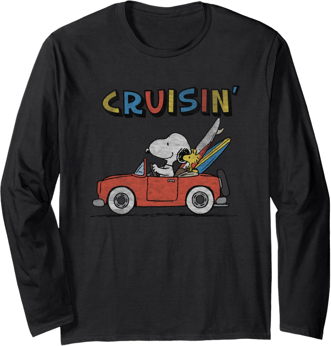 Peanuts Snoopy and Woodstock Cruisin' Langarmshirt