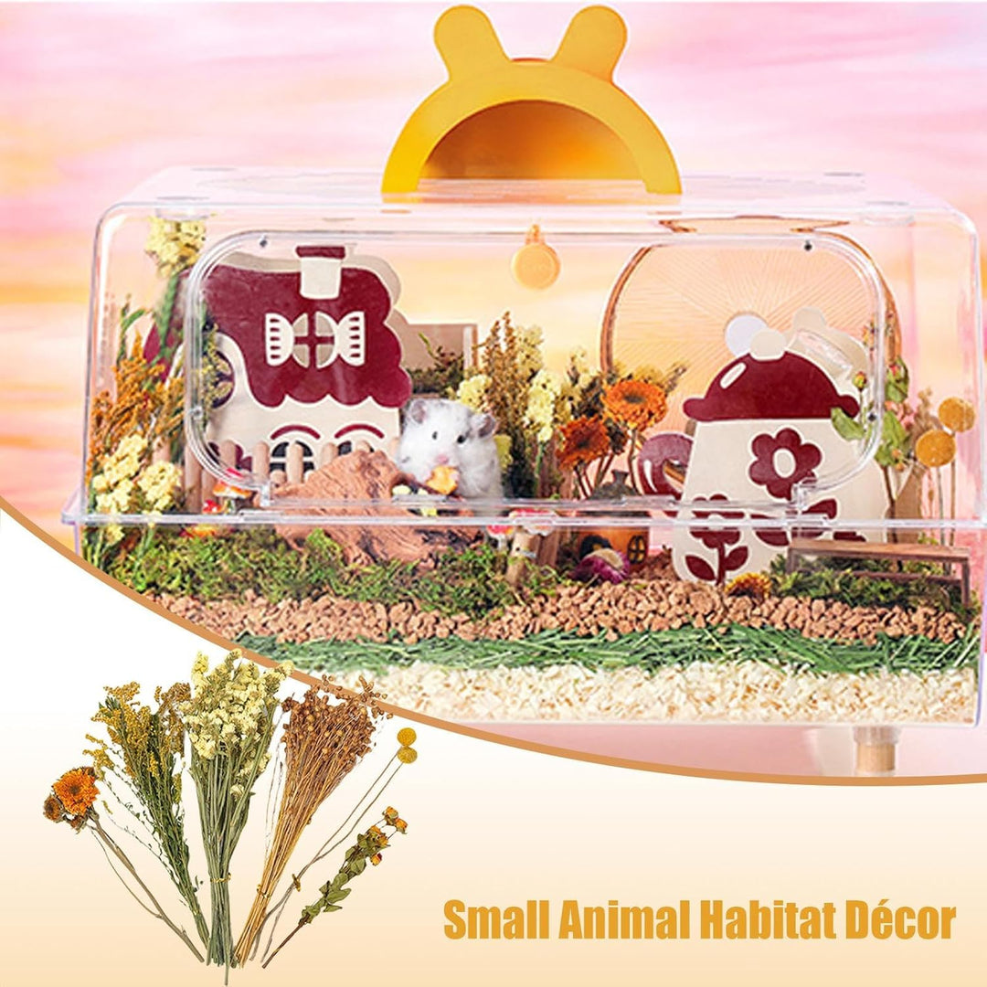 Trockenblumen-Bettwäsche für Hamster, natürliche Hamster-Bettwäsche, Kleintierblumen, Lebensraum-, L