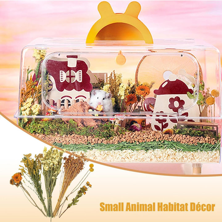 Trockenblumen-Bettwäsche für Hamster, natürliche Hamster-Bettwäsche, Kleintierblumen, Lebensraum-, L