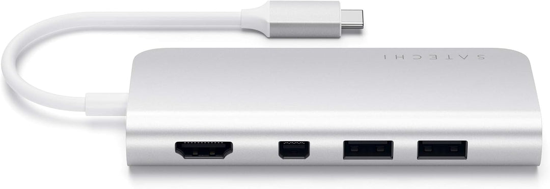 SATECHI Type-C Multimedia Adapter mit 4K HDMI, Mini DP, USB-C PD, Gigabit Ethernet, USB 3.0, Micro/S