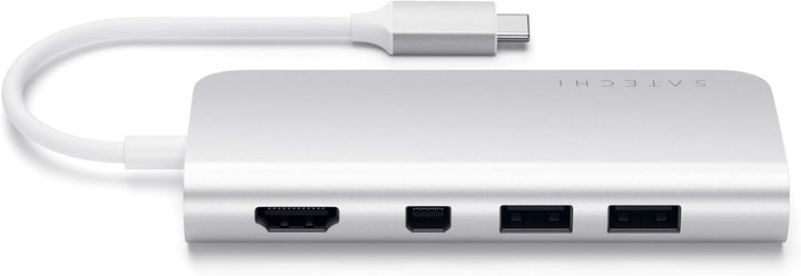 SATECHI Type-C Multimedia Adapter mit 4K HDMI, Mini DP, USB-C PD, Gigabit Ethernet, USB 3.0, Micro/S