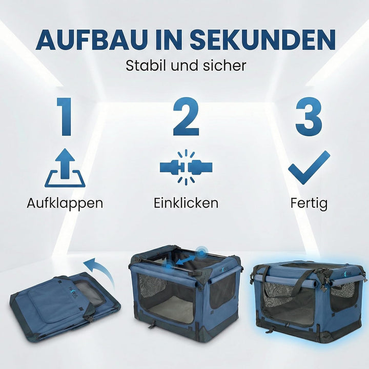 Foxdevil by xonic® Faltbare Hundebox/Katzenbox für kleine, mittelgrosse und grosse Tiere - Hundetran