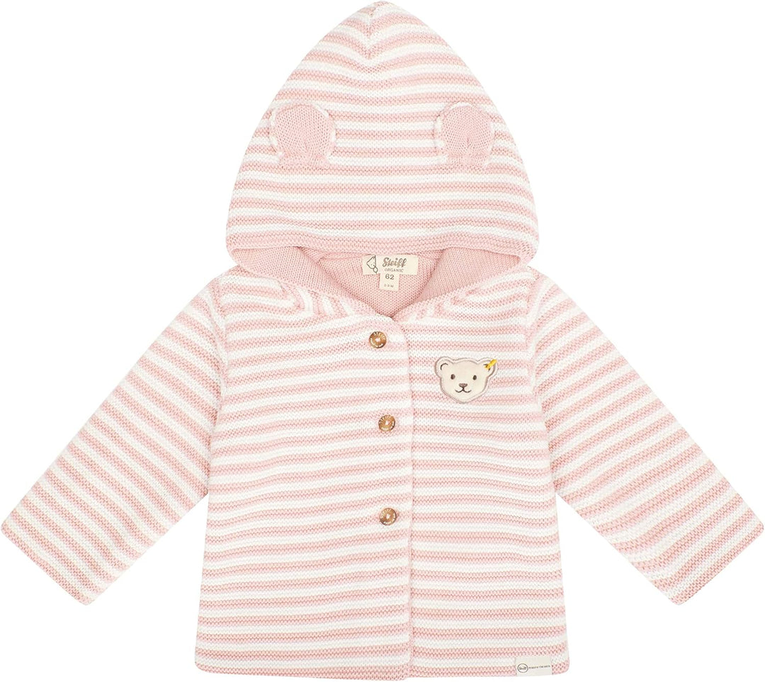 Steiff Unisex Baby Strickjacke mit Kapuze Jacke 50 Rosa, 50 Rosa