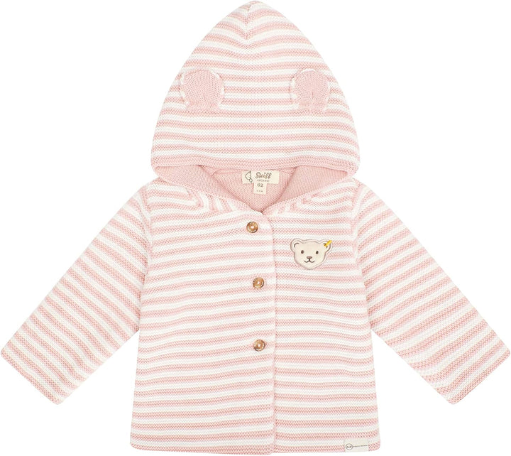 Steiff Unisex Baby Strickjacke mit Kapuze Jacke 50 Rosa, 50 Rosa