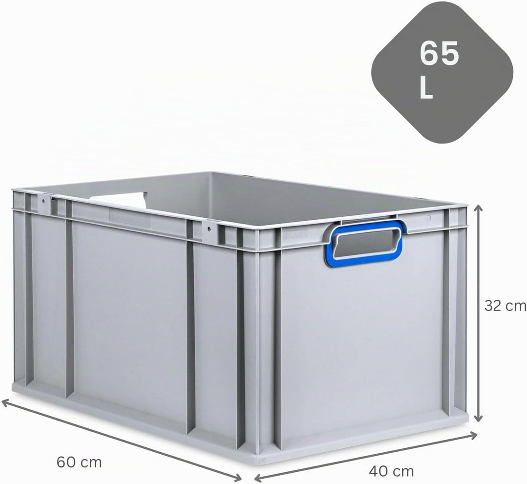 SuperSparSet 3x Eurobox NextGen Color mit Auflagedeckel &amp; Schiebeschnappverschlüsse, HxBxT 32x40x60c