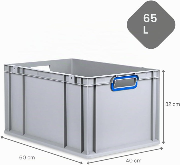 SuperSparSet 3x Eurobox NextGen Color mit Auflagedeckel &amp; Schiebeschnappverschlüsse, HxBxT 32x40x60c