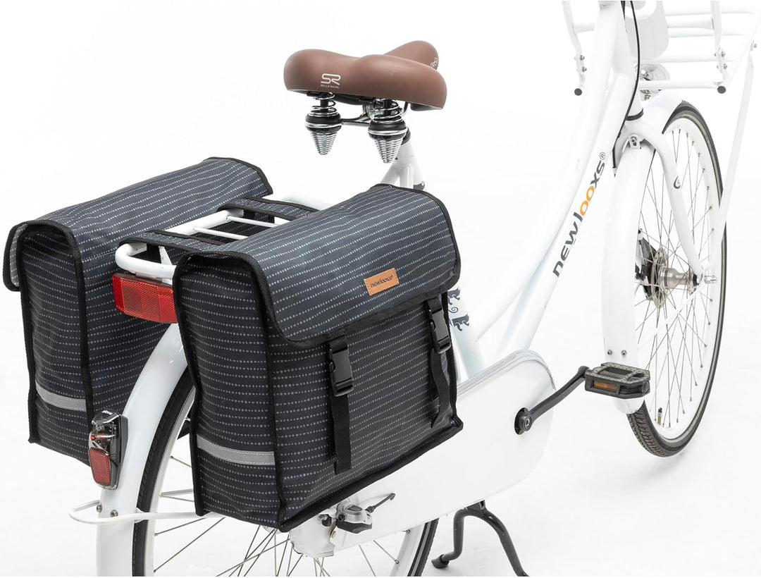 New Looxs Dubbele Fietstas Fiori Double 30 Liter Nomi Black, 30 Liter Nomi Black