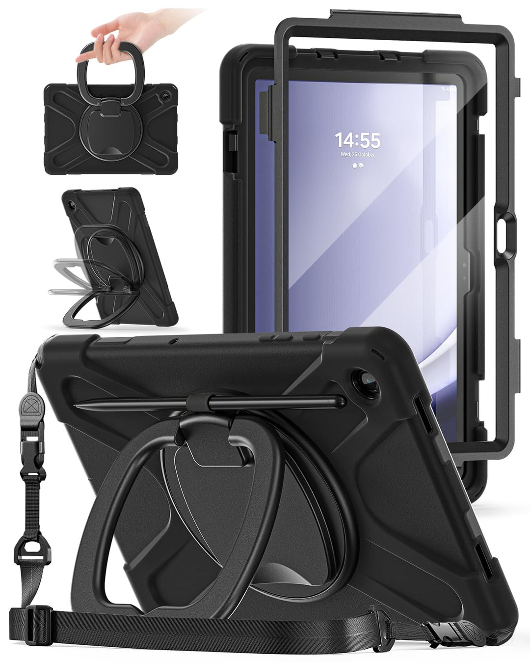 BRAECN für Galaxy Tab A9 Plus Hülle 11 Zoll 2023, Stossfeste für Samsung Tablet A9 Plus hülle mit Di