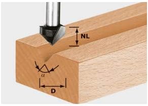 Festool V-Nutfräser HS S8 D11/9,5/60°, HS S8 D11/9,5/60°