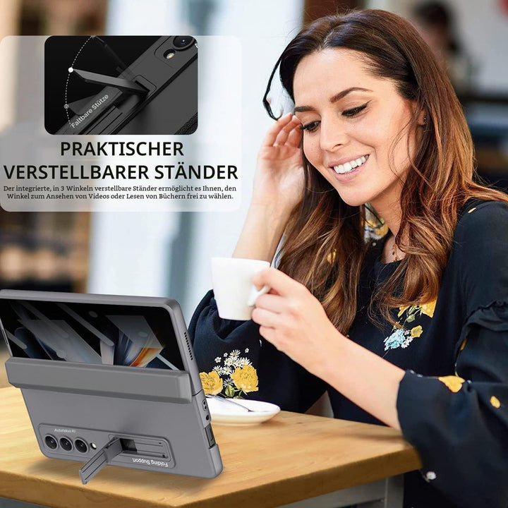 Miimall Kompatibel mit Samsung Galaxy Z Fold 4 Hülle mit Displayschutz Anti-Peeping+Magnetischer Sch