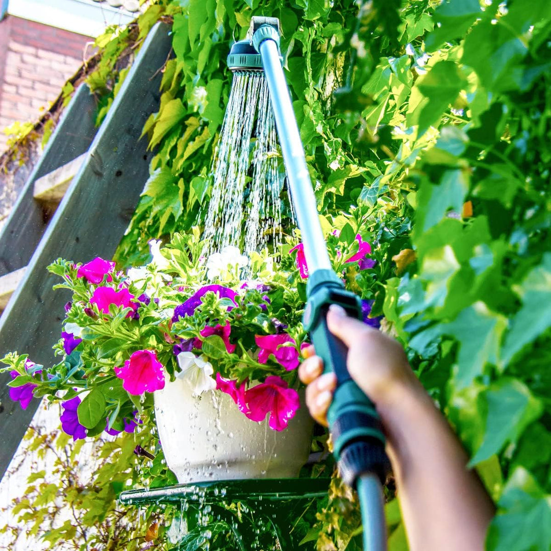 VONROC Gartendusche Aussendusche - 1 in 2 Gartenbrause mit Stiel ideal für Garten, Pool, Camping, Te