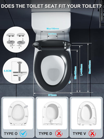 WC Sitz mit Absenkautomatik O-Form, YEAUPE PRO Toilettendeckel mit Puller Lid, Toilettensitz mit Qui