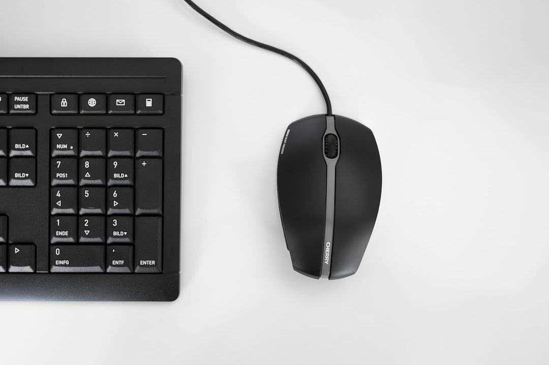 CHERRY GENTIX Silent, kabelgebundene Maus, leise Design-Maus ohne klick, perfekte Ergonomie, präzise