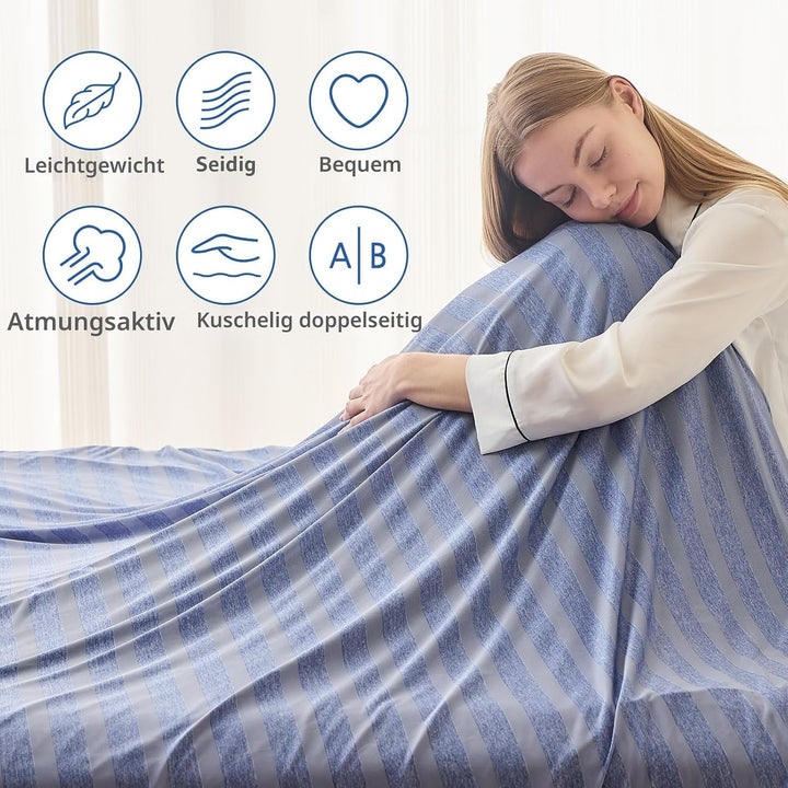 EMME Kühldecke Kühlende Decke, Arc-Chill Q-Max>0,5, 152 x 203 cm, 2 in 1 Doppelseitige Dünne Sommerd