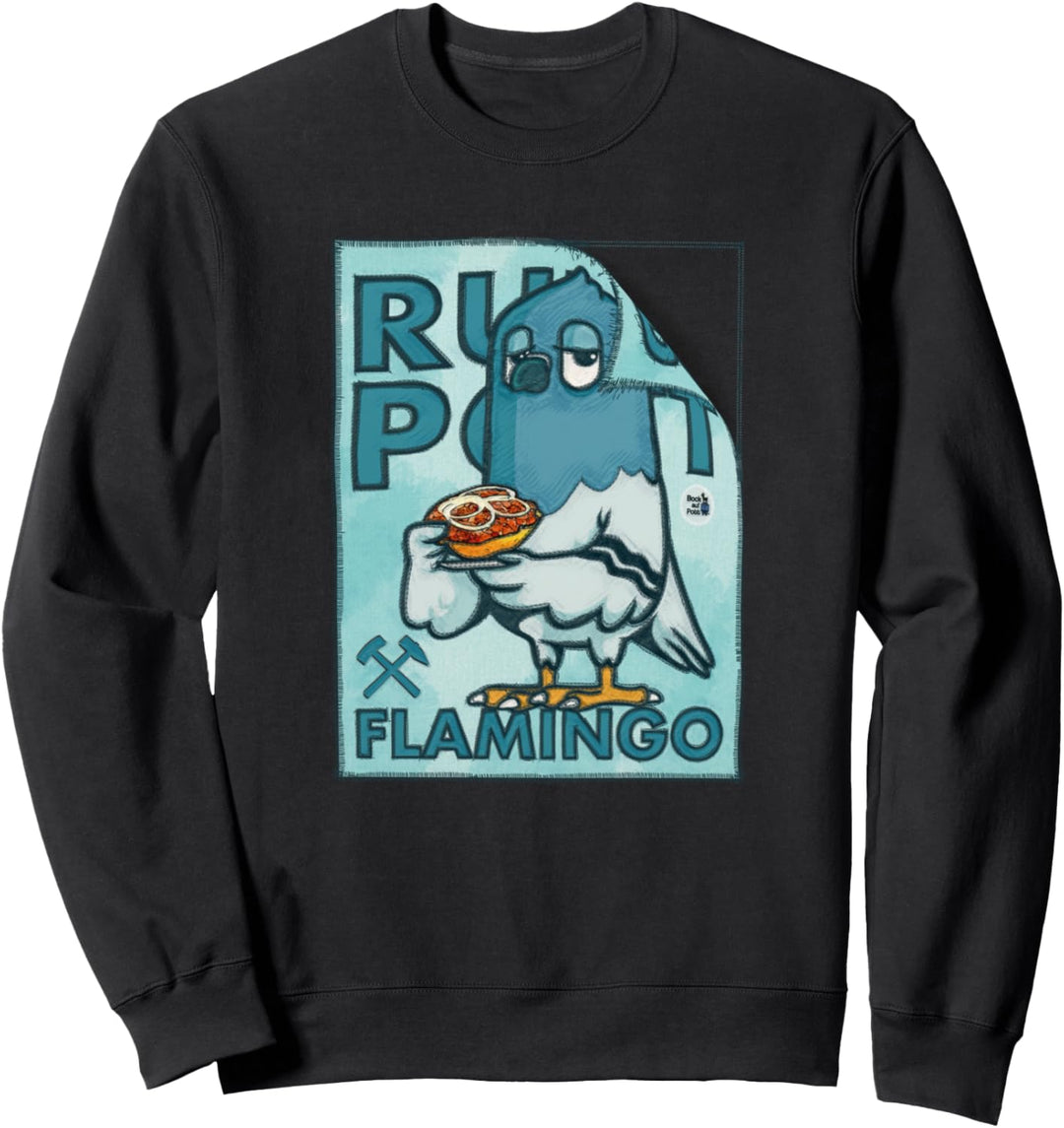 Ruhrgebiet Ruhrpott Flamingo Mettbrötchen Aufnäher Effekt Sweatshirt
