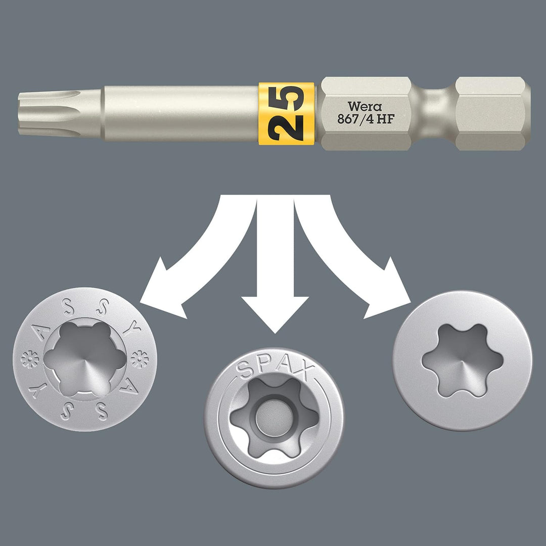 Wera - 05056470001 - Bit Sortiment, Bit-Check 6 Wood TX HF 1, 6-teilig