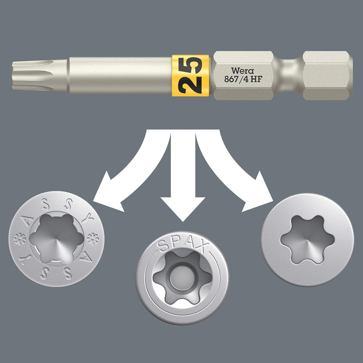 Wera - 05056470001 - Bit Sortiment, Bit-Check 6 Wood TX HF 1, 6-teilig