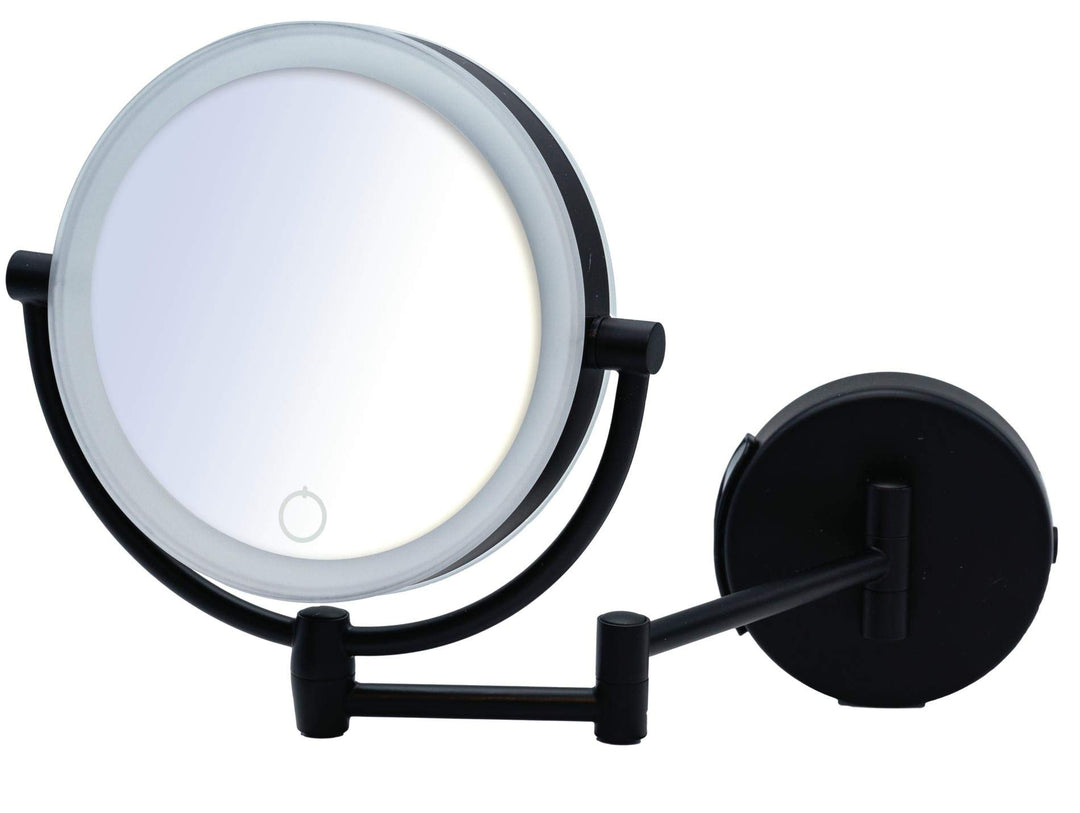 RIDDER Spiegel, Kosmetikspiegel, Schminkspiegel, Hängespiegel Shuri, schwarz | Touch | Dimmer | 5x-V