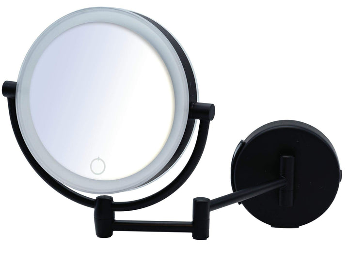 RIDDER Spiegel, Kosmetikspiegel, Schminkspiegel, Hängespiegel Shuri, schwarz | Touch | Dimmer | 5x-V