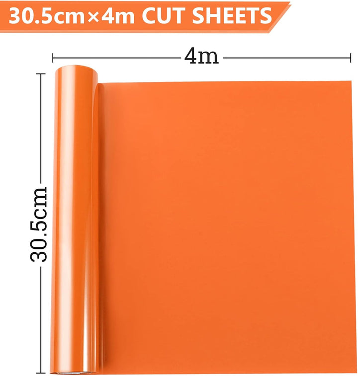 NANAPLUMS Plotterfolie Textil, 30.5cm×4m Flexfolie Plotter Textil, Bügelfolie für Textilien Transfer