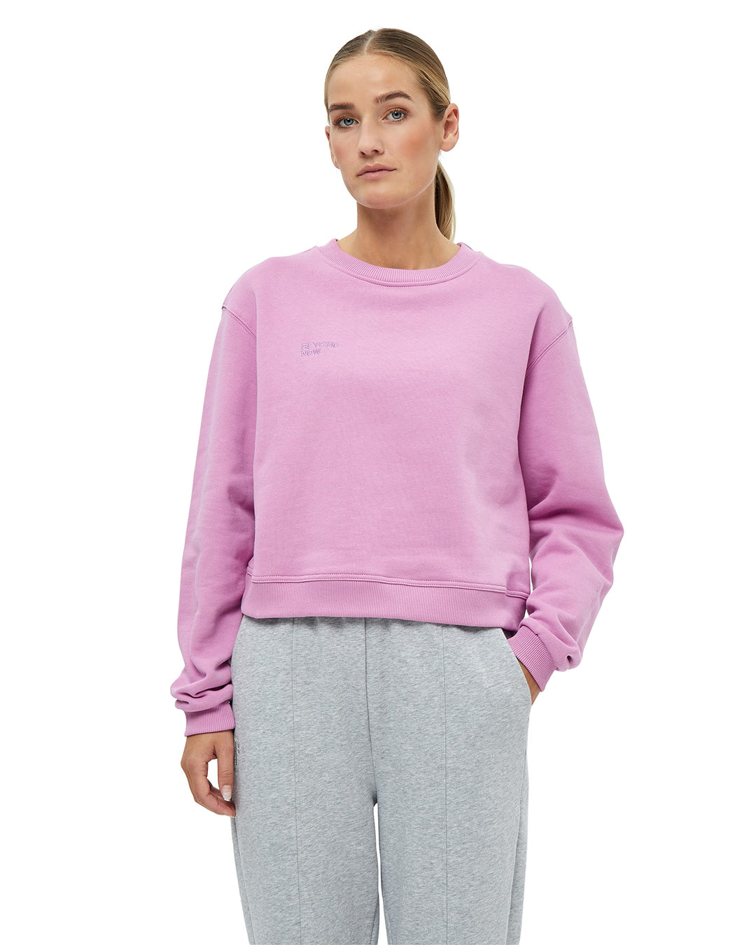 Beyond Now Damen Frankie GOTS Crop Sweatshirt, XXL 4627 Crocus Pink