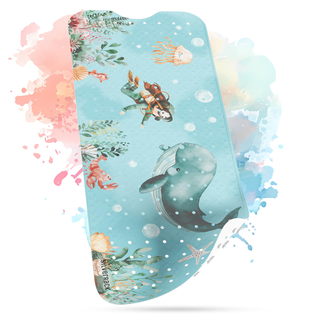 Badewannenmatte Kinder rutschfest [100x40cm] - Antirutschmatte Badewanne BPA frei - Badematte Kinder