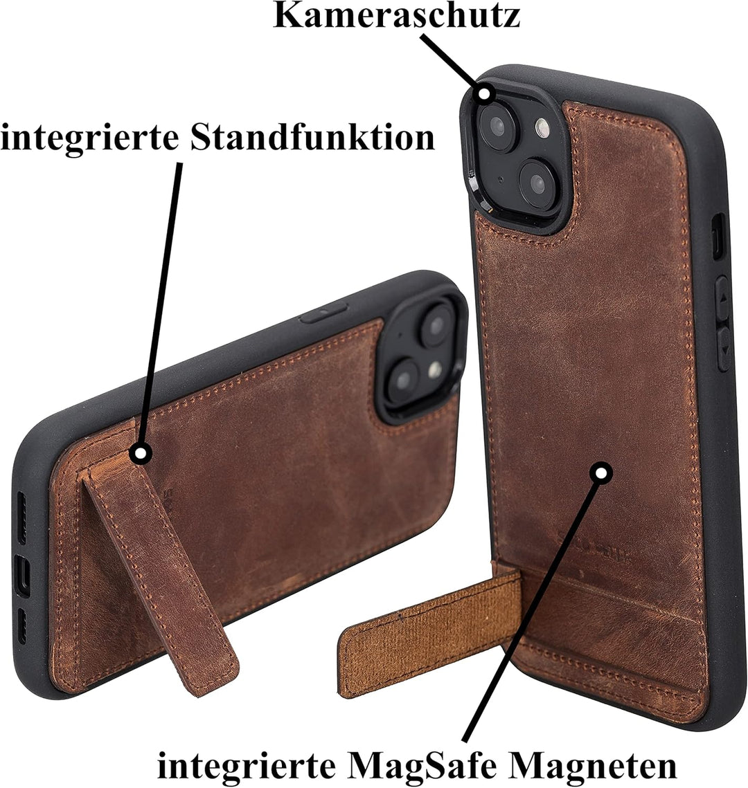 Solo Pelle Lederhülle für das iPhone 14 Plus in 6.7 Zoll Case Leder Hülle Ledertasche Backcover aus