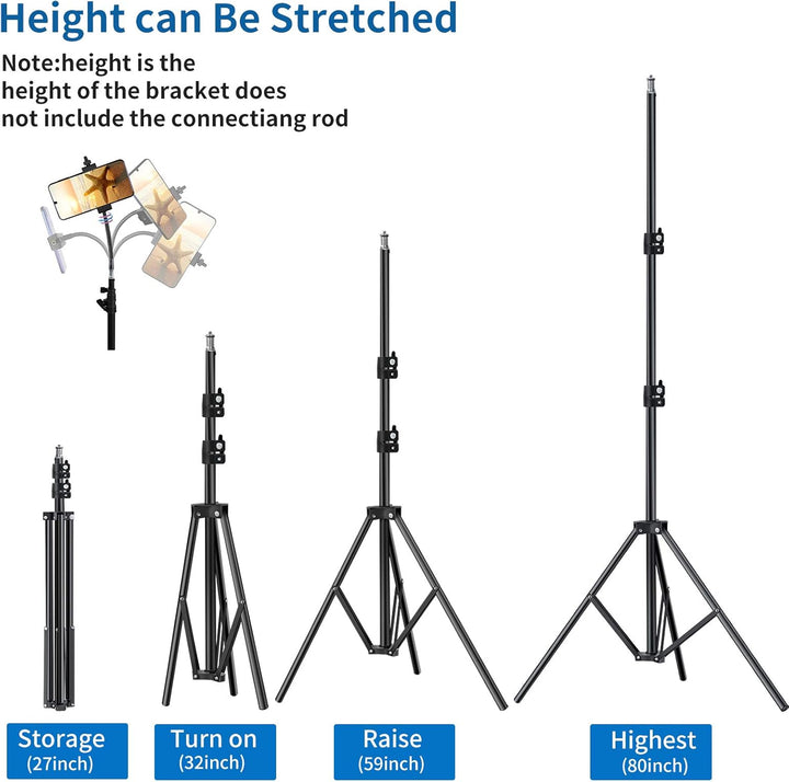 Handy Stativ Ringlichter Stativ, Verstellbarer Handy Video Ständer für iPhone Kamera, Videoaufnahme,