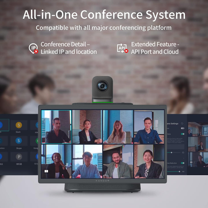 KanDao Meeting Ultra Konferenzsystem, 15.6 Zoll 1080P FHD Touchscreen, Dual 4K HDR Aufzeichnung, 360