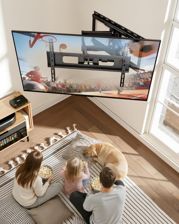 PEGZONE TV Wandhalterung für 37-90 Zoll Fernseher bis 80kg, Doppelarm Wandhalterung Fernseher Flach