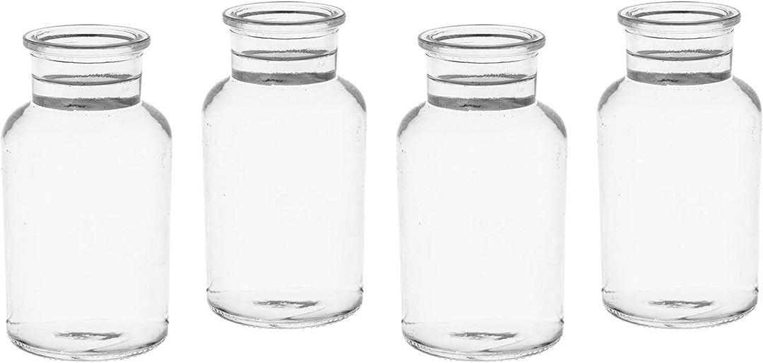 casavetro 10 x kleine Vasen Milk-rund 300 ml kleine Glas-vasen Deko-Flaschen Fläschchen Apotheker(10