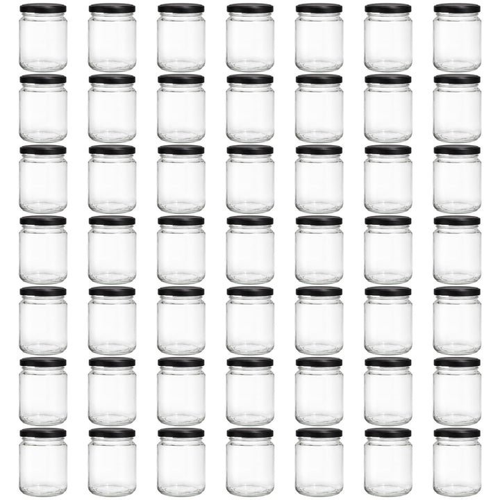 Vitrea 50x Marmeladengläser 275 ml - mit Deckel Schwarz TO 66 - Einmachgläser zum befüllen mit Schra