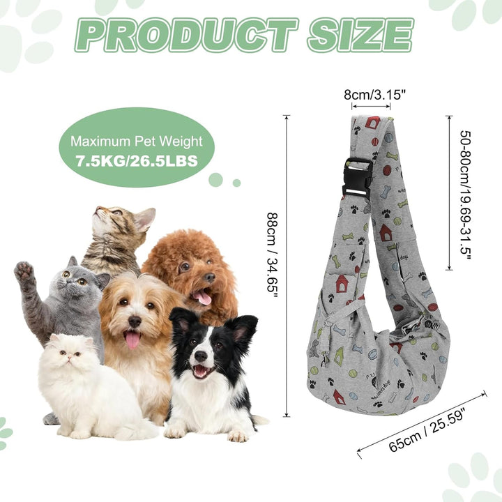 QUARKZMAN Hundetrage Für Kleine Hunde Und Katzen Bis Zu 16.5 Lbs Verstellbare Schnalle Mit Tasche Ha