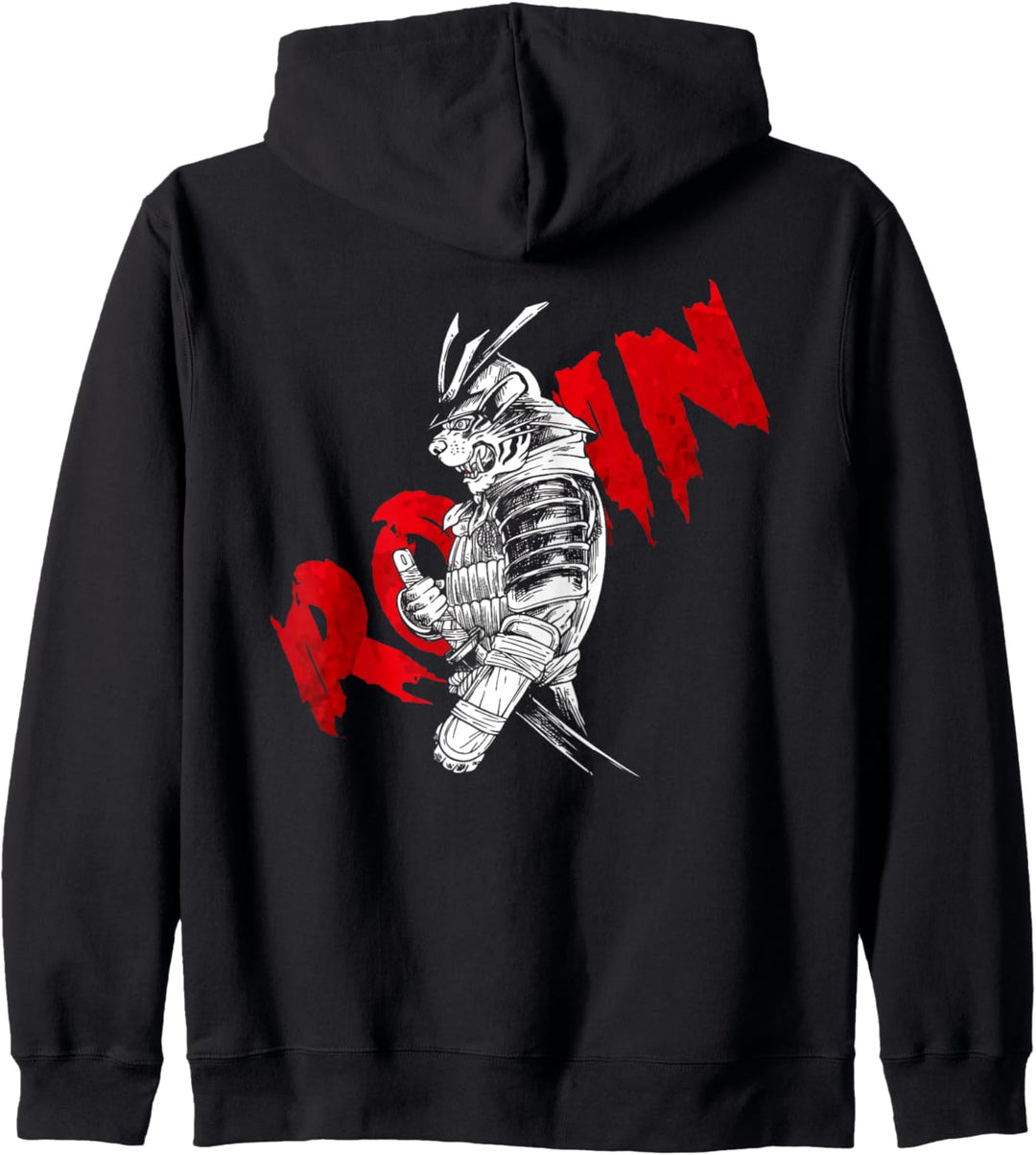 Backprint Ronin Japanischer Samurai Geist Dämon Oni Maske Kapuzenjacke