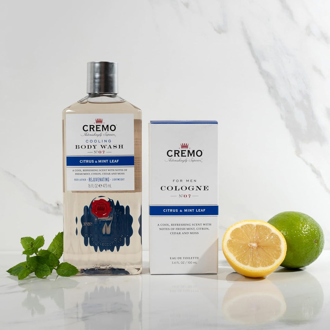 CREMO CITRUS & MINT LEAF Geschenk Set für Männer - Eau de toilette 100ml + Gel Douche 473ml - frisch