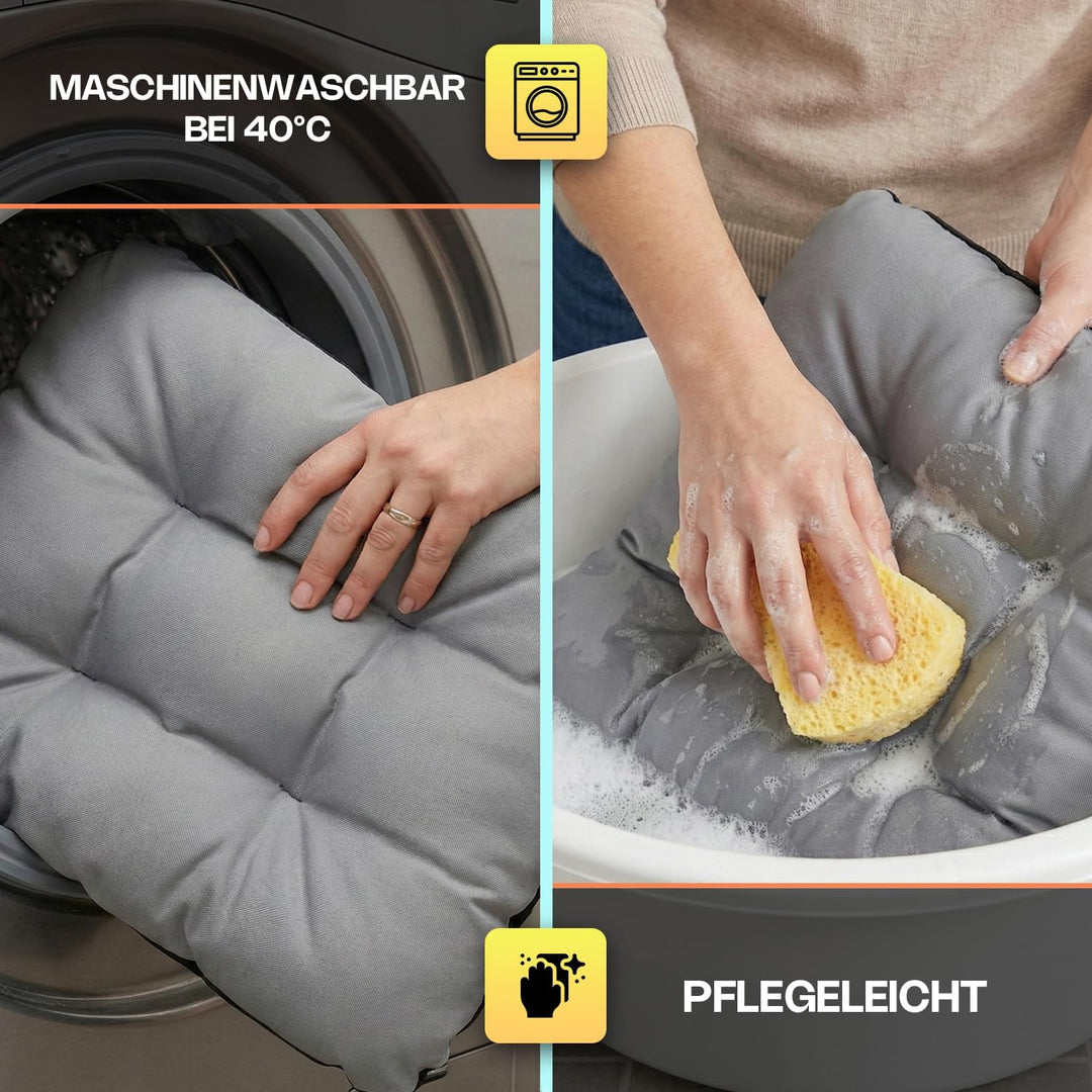 Outdoor Sitzkissen Stuhlkissen - 8er Set - 45 x 45 cm - Made in EU, Wasserdichtes &amp; UV-beständig Gar