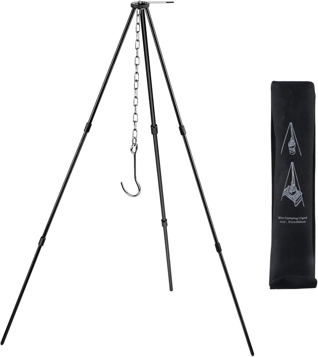 Camping Tripod Campfire Cooking Dutch Oven Tripod Mini Adjustable Grill Tripod Cooker Campfire Grill