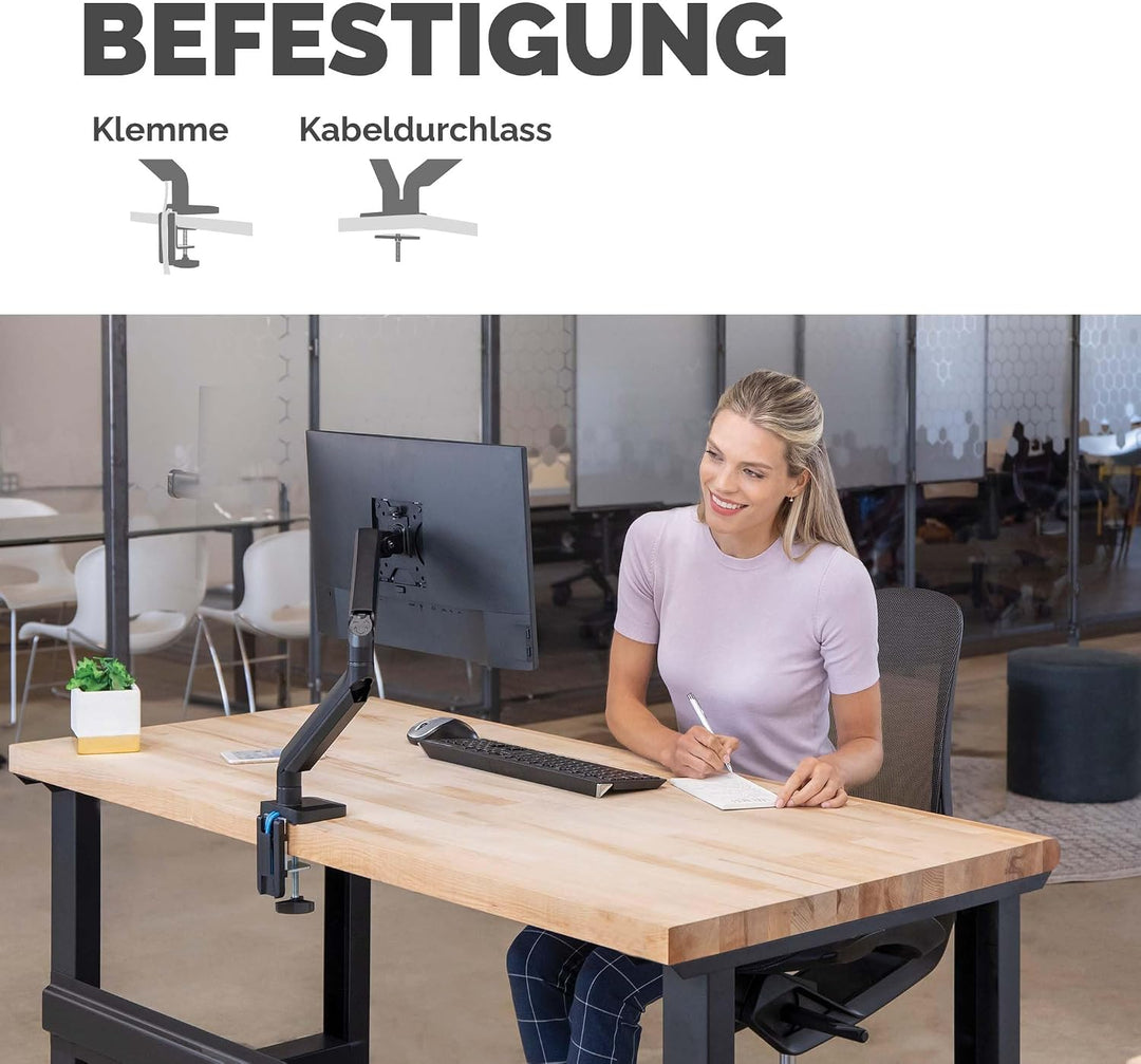 Fellowes Monitor Halterung für 1 Bildschirm bis 32 Zoll (81,28 cm) - Platinum Series Monitor Arm mit