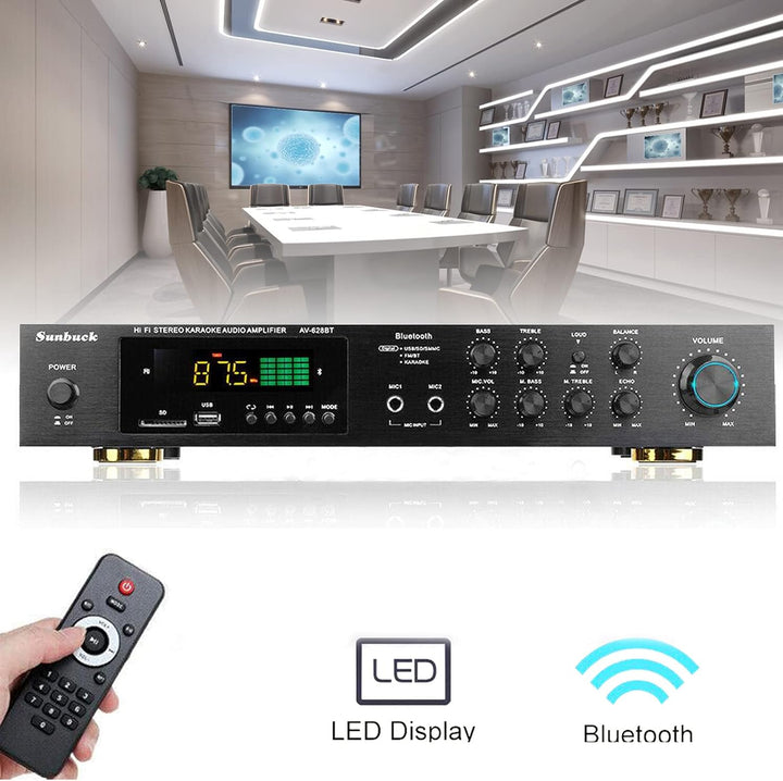 HiFi VerstäRker 5 Kanal Digital Fm USB Stereo Amplifier VollverstäRker 600W Mit Fernbedienung FüR Hi