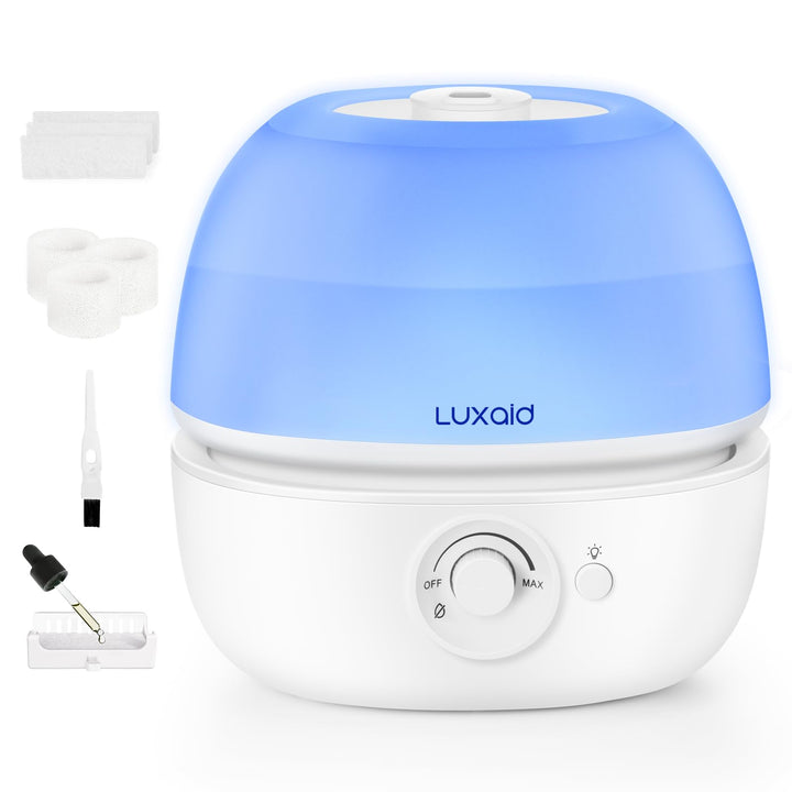 3L Luxaid Luftbefeuchter Schlafzimmer, ultraleiser 20dB, Top-Fill Luftbefeuchter für grosse Räume, B