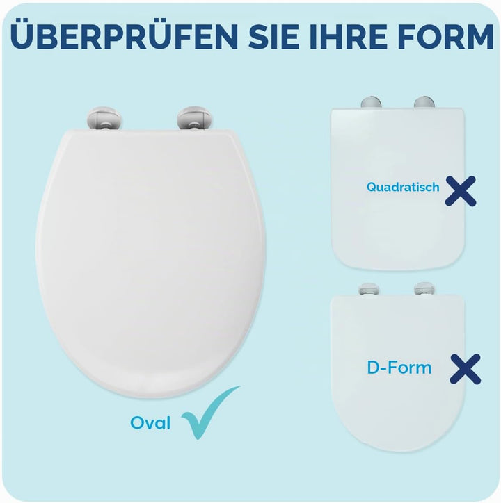 Croydex Always Fits Toilettensitz, einfach anzubringen, Weisses Eichenholz-Effekt., Einheitsgrösse,