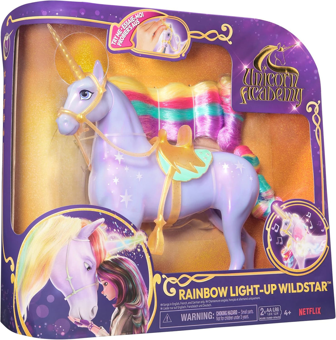 Unicorn Academy Licht-Magie Wildstar - mit Lichteffekten und Musik, ca. 28 cm grosses Einhorn zur be