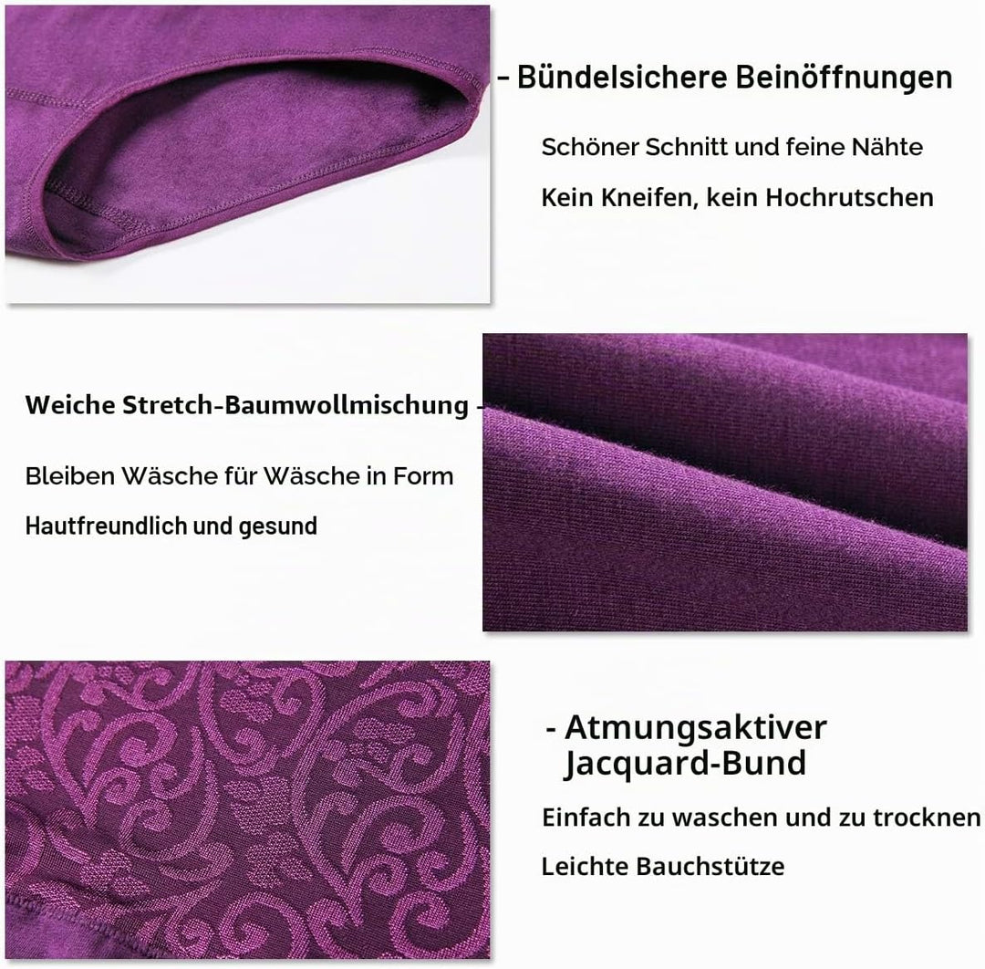 YaShaer Unterhosen Damen Baumwolle Hohe Taille Slips Hoher Taillenslip für Frauen Mehrpack S Mehrfar