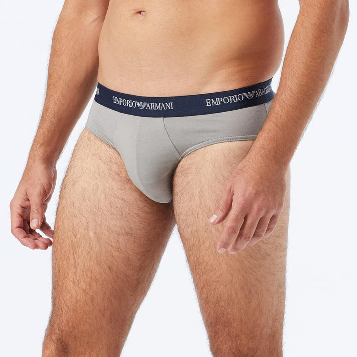 Emporio Armani Underwear Essential Core Logoband 2-Pack Brief S Grey/Marine, S Grey/Marine