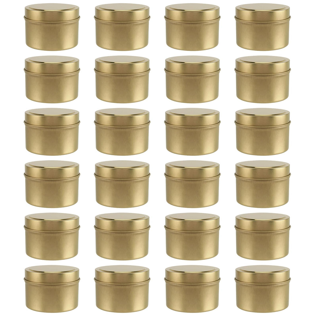24 Stück Gold Kerzengläser mit Deckel, 120ml Leere Kerzendosen mit Deckel, Kerzenbehälter zum Kerzen