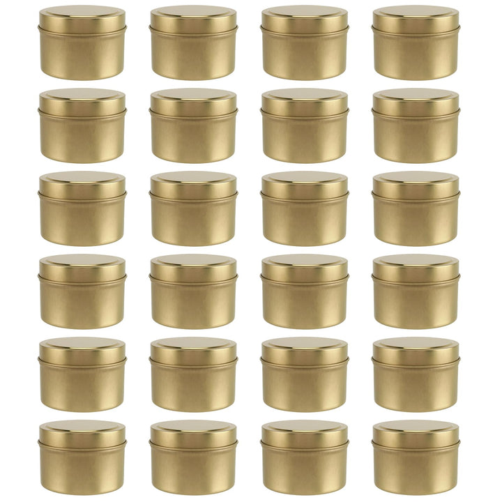 24 Stück Gold Kerzengläser mit Deckel, 120ml Leere Kerzendosen mit Deckel, Kerzenbehälter zum Kerzen